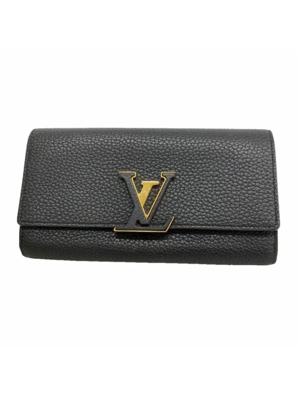 Louis Vuitton Wallet Taurillon Portefeuille Capucines Noir